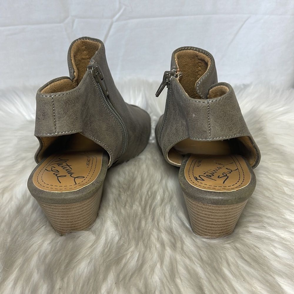Natural Soul Dash Mushroom Vegan Leather Peep‎ Toe Slingback Sz 9 - Picture 4 of 7